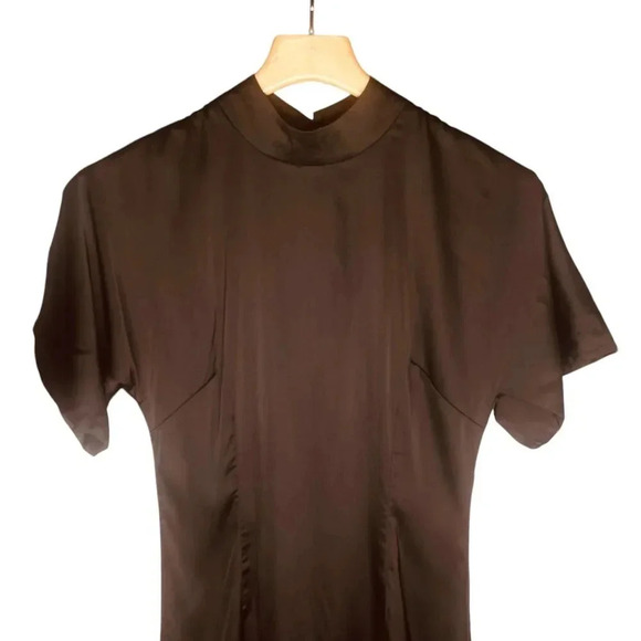 Nasty Gal High Neckline Feeling Fine Satin Dress - Picture 3 of 16